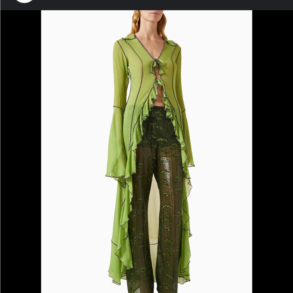 SIEDRES Lime Green Layered Top